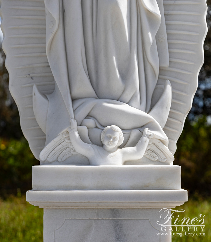 Marble Statues  - 72 Inch Our Lady Of Guadalupe In Statuary White Marble - MS-1213